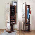 Furnisha Full View Meghnum Dressing Table with cloth Hanger storage shelf (Frosty Chocolate Finish). 