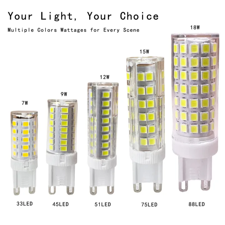 10Pcs%20G9%20LED%20Lamp%207W%209W%2012W%2015W%2018W%20220V%20Led%20Bulb%20SMD%202835%20LED%20G9%20Light%20Replace%2030/40W%20Halogen%20Lamp%20Light%20for%20Home%20Useful%20-%20Image%202