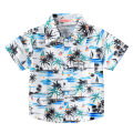 Beach wind holiday wind print casual boys' shirts Summer children's short sleeve fashion lapels cool coconut tree Korean shirt.