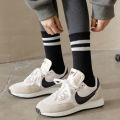 Women White Striped Socks New Trend Ins Korean Couple Crew Socks Cotton Casual Autumn Boys Girls Black Running Socks Fashion Skateboard Plain Female Stripes Socks. 