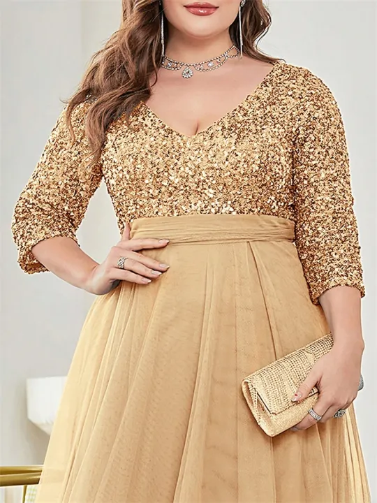 Plus%20Size%20Luxury%20Floor%20Length%20V-Neck%20Evening%20Dress%202025%20Women%20Elegant%20Party%20Maxi%20Dress%20Sequin%20Short%20Sleeves%20Prom%20Cocktail%20Gown%20-%20Image%206