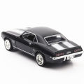 1:36 Chevrolet USA 1969 Camaro SS Vintage Matte Black Diecast Metal Car Model Toy For Collection Gift Kids A318. 