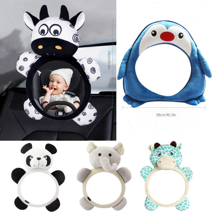 Black White View Back Seat Mirror Baby Car Mirror Safety Seat Headrest Rearview Mirror Baby Facing Rear Ward Car Kids Monitor