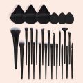 MAANGE 20PCS Makeup Brush Cushion Puff Set Pink Kabuki Foundation Powder Concealer Eyeshadow Eyebrow Brushes Mini Triangle Puff. 