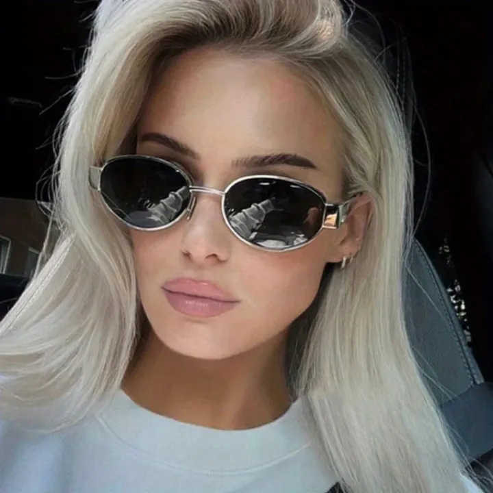 Oval%20Sunglasses%20for%20Women%20Men%20Trendy%20Metal%20Frame%20Sun%20Glasses%20Classic%20Shades%20-%20Image%203