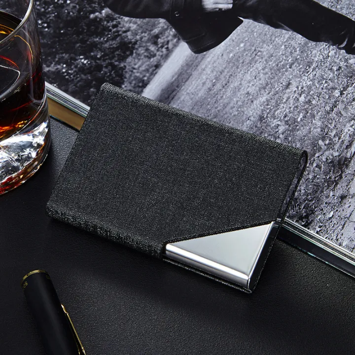 2025%20Minimalist%20Business%20Men's%20Magnetic%20Card%20Holder%20Multifunction%20PU%20Leather%20Womem%20Card%20Box%20Stainless%20Steel%20Mini%20Unisex%20Card%20Bag%20-%20Image%203
