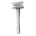 Double Edge Adjustable Safety Razors Classic Razor with 5 Blade & Case Long Handle Wet Shaving Zero Irritation Detachable Blades. 