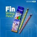 Shark HBT-712 Fin 12 Pencils Fin Neon Body Assorted Colors 12 Pencils with Eraser. 