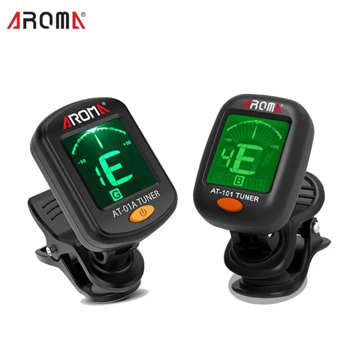 Aroma Guitar Tuner AT-01A/101 Foldable Rotatable Clip-on Tuner High Sensitivity for Bass Ukulele Chromatic Guitar Accessories