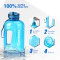 3 Liter Water Bottles with Times to Drink Motivational Straw Sports Big Jug with Handle Leak Proof BPA Free for Men and Women. 