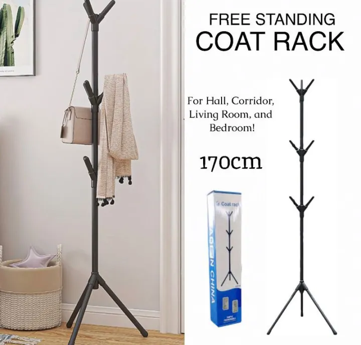 7 Hooks Coat Rack Hat Stand Tree Clothes Hanger Umbrella Holder Metal ...