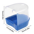Plastic Bird Water Bath Box Bathtub Parrot For Parakeet Hanging Bowl.