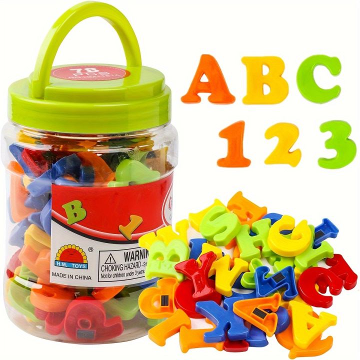 78 Letters 78 PCS Magnetic Letters Numbers Alphabet, Colorful Plastic Educational ...