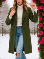 Women's Double Breasted Thickened Woolen Coat Warm Fashion Jacket for Commute Weekend.