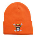 Anime Knited Hats Cosplay Adult Unisex Cap Cartoon Lufy Anime Peripheral Fashion Warm Beanie Hat Skull Embroidery Hood.