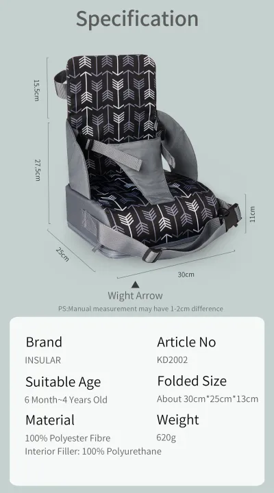 INSULAR%20Portable%20Foldable%20Anti%20slip%20Children's%20Seat%20High%20Cushion%20Baby%20Dining%20Chair%20High%20Cushion%20Children's%20Travel%20Supplies%20-%20Image%205