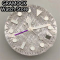 GRAMOCK 29mm Meteorite Pattern Dials GMT Watch Hands Fit NH34 Movement Green Luminous Suitable for Mechanical Watch Installation. 