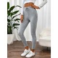 Women Striped Leggings Fitness Elastic Yoga Leggings High Waist Butt Lift Gym Trainning Tights Fashion Thread Slim Trousers. 