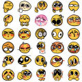 60Pcs Cute Mood Yellow Sticker Aesthetic Korean Stationery PVC Decoration Scrapbooking School Supplies. 