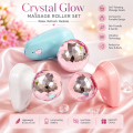 Crystal Glow 360° Rotating Massage Roller Set Portable Face & Body Massager Skin Care Beauty Tool Electric Vibration Massage Roller for Face Neck Arms Legs. 