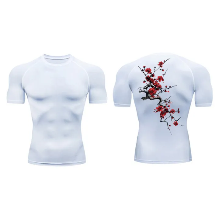 Blossom%20Print%20Short%20Sleeve%20Compression%20Shirts%20for%20Men%20Summer%20Athletic%20Quick%20Dry%20T-shirts%20Gym%20Workout%20Running%20Tees%20Sporty%20Tops%20-%20Image%207