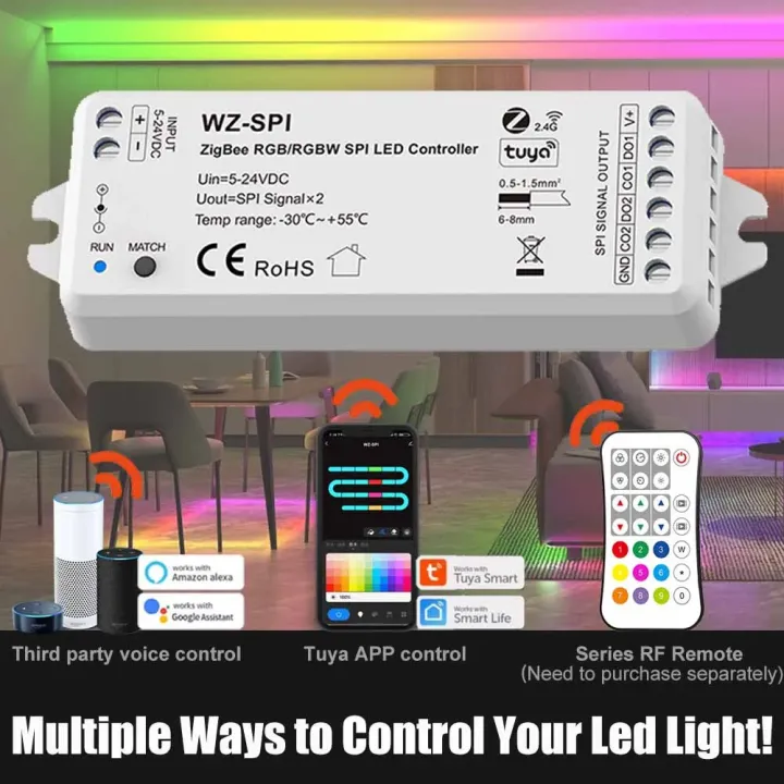 Zigbee%2024V%20RGBIC%20COB%20LED%20Strip%20Light%20WS2811%20Full%20Dream%20Color%20Tape%20Addressable%20Smart%20SPI%20FCOB%20Light%20RF%20Remote%20for%20%20Alexa%20lightify%20-%20Image%202