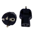 NEW EU TO IEC320 C13 Power adapter,EU male to IEC320 C13 female AC plug,EU(4.8MM) 2 pin to PDU/UPS conversion plug,10A 250V. 