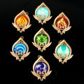 Game Genshin Impact Vision Lnazuma Ganyu Keqing Wendi Xiao Keychain Luminous 7 Element Weapons Eye Of Original God Toy KeyRings. 