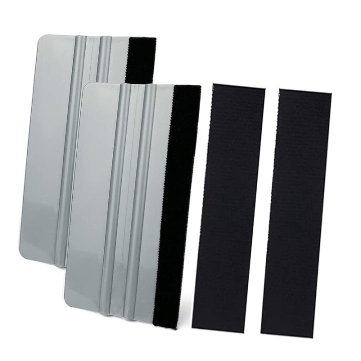 2Pcs Car Vinyl Wrap Felt Squeegee with Replaceable Felts Film Stickers Decals Wallpaper Applicator Scraper Window Tinting Tool