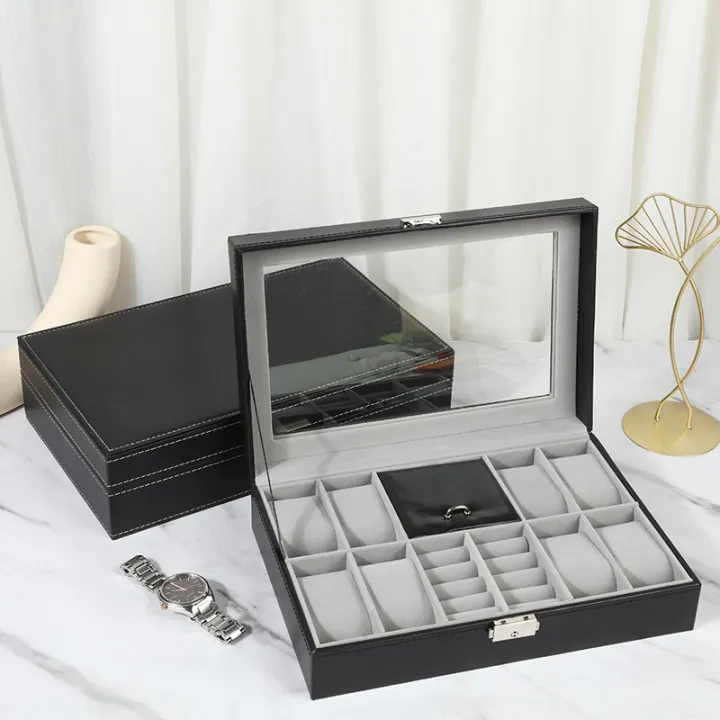 WellZone%20%20%20PU%20Leather%20%20Multi-Functional%20Daily%20Storage%20Box%20For%20Watch%20Box%20Case%20Ring%20%20Jewelry%20Storage%20Box%20With%20Lock%20-%20Image%204