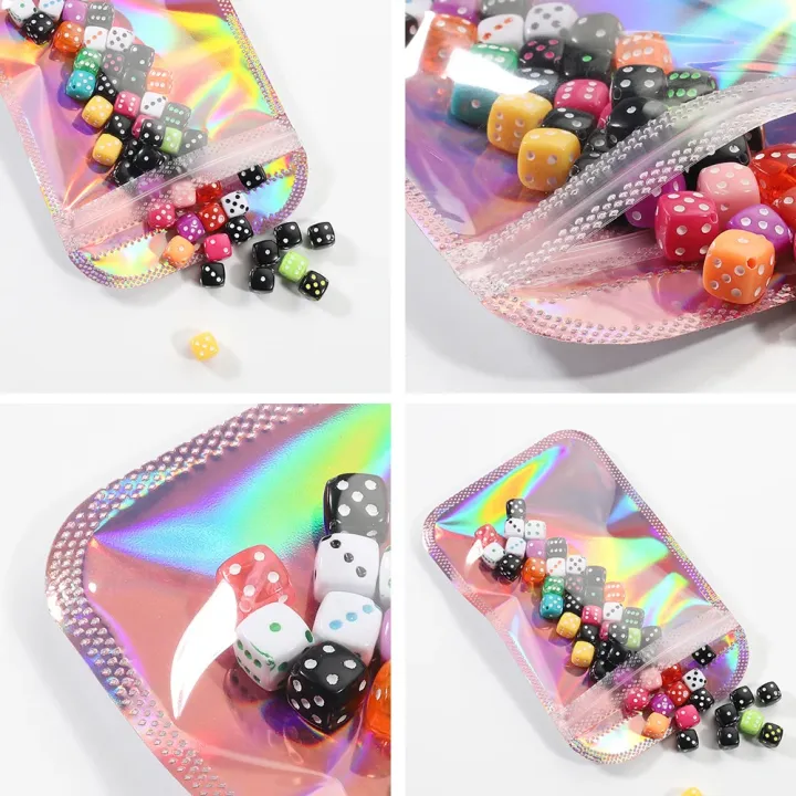 50/100pcs%20Iridescent%20Self%20Sealing%20Bags%20Pink%20Laser%20Plastic%20Pouches%20Resealable%20Zip%20Lock%20Packaging%20for%20Jewelry%20Display%20Retail%20Bags%20-%20Image%207