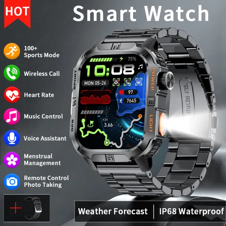 2026%20New%20%20Outdoor%20Smart%20Watch%20Men's%20%20540mAh%20LED%20Flashlight%20Bluetooth%20Call%202.01"%20Screen%20Waterproof%20Sports%20Smartwatch%20-%20Image%207