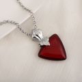 Anime Surrounding New Blood Red Necklace Women Carrying Red Heart Shaped Pendant Long Necklace. 