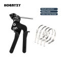 304 Stainless Steel Cable Ties Plier Fastening Strap Cutting Tool Cutter Tension Automatic Zip Gun Locking Tie Hand Wrap Tool. 