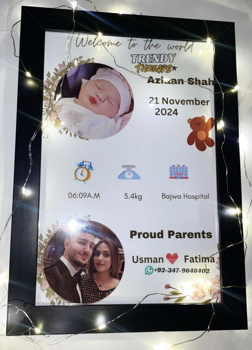 Customized%20Baby%20Frame%20%7C%20Trendy%20New%20Born%20Baby%20Gift%20%F0%9F%8E%81%20%7C%20Photo%20Frame%20%E2%9D%A4%EF%B8%8F%20%7C%20Anniversary%20Frame%20%7C%20Birthday%20Gift%20%7C%20Birthday%20Frame%20%7C%20Best%20Gift%20%7C%20Frame%2012X8%20Inches%20Size%20A4%20With%20Glass%20Safe%20Packing%20With%20Baby%20name%20Parents%20Picture%20and%20Date%20of%20birth%20-%20Image%202