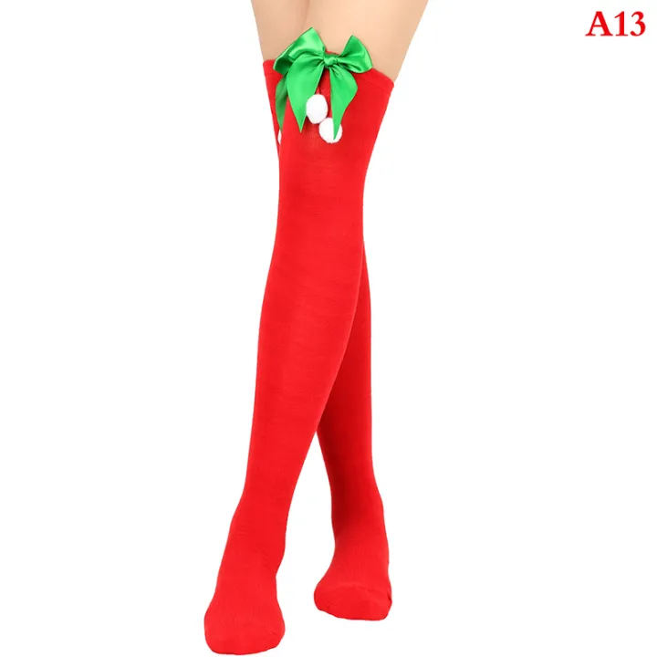 Christmas%20Ornaments%20Socks%20Striped%20Long%20Stockings%20Christmas%20Decorations%20High%20Socks%20for%20Girls%20Striped%20Knee%20Socks%20-%20Image%203