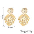 Bohemian Hollow Exaggerated Leaf Dangle Drop Earring For Women Lady Geometric Gold-color Tropical Plant Female Jewelry New .