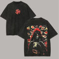 2026 Uchiha Itachi T-Shirt, Naruto Shippuden, Retro Wash, Back Print, Sharingan Pattern, 100% Cotton, Comfortable and Loose Fit. 