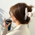 Fluffy Plush Hair Claw Clip For Comfortable Feeling In Autumn And Winter - Suitable For Thick And Long Hair, Anti-Slip Grip And Elegant Design - Perfect Hair Accessory For Girls And Women. 