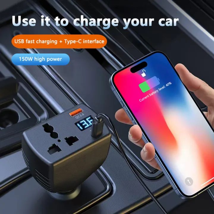 2025%20Inverter%20150W%20DC%2012V%20To%20DC%20220V%20Auto%20Power%20Inverter%20Car%20Voltage%20Converter%20Adapter%20Adaptor%20With%20USB%20Car%20Charger%20-%20Image%204