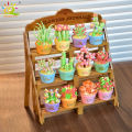 HUIQIBAO MOC Flower Succulent Potted Model Building Block DIY Eternal Bouquet Home Desk Plant Decor Brick Girl  Children Toy. 