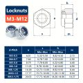 304 Stainless Steel DIN985 Nylon Lock Nut Insert Hexagonal Self-pressing Silvery M4M5M6M8M10M12. 