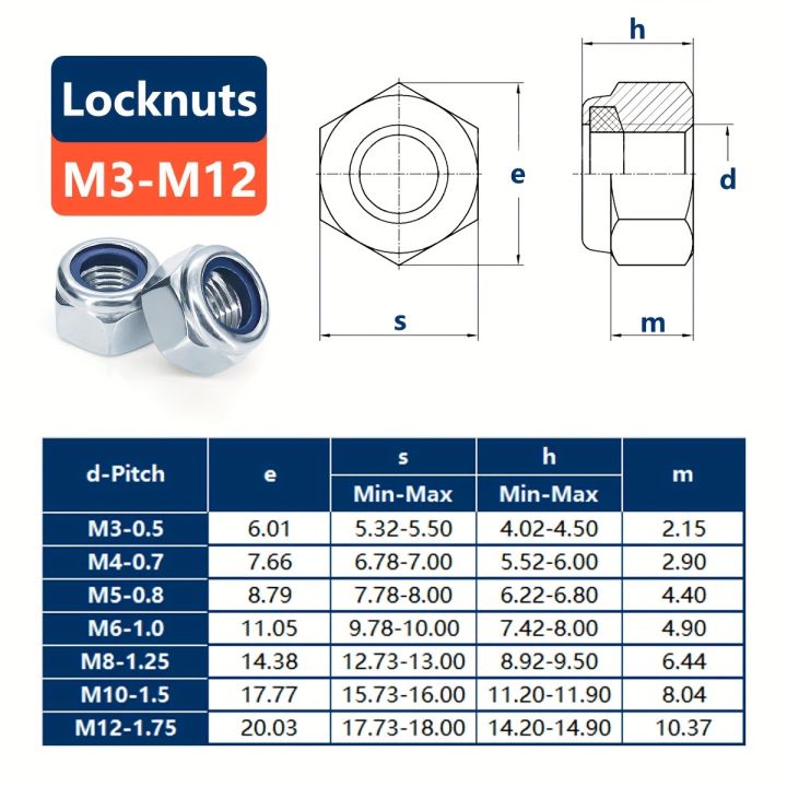 304%20Stainless%20Steel%20DIN985%20Nylon%20Lock%20Nut%20Insert%20Hexagonal%20Self-pressing%20Silvery%20M4M5M6M8M10M12%20-%20Image%205