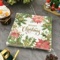 Christmas Decoration Colourful Tissue Paper Company Party Original Wood Pulp Flower Printed Napkin Square Facial Tissue Paper. 