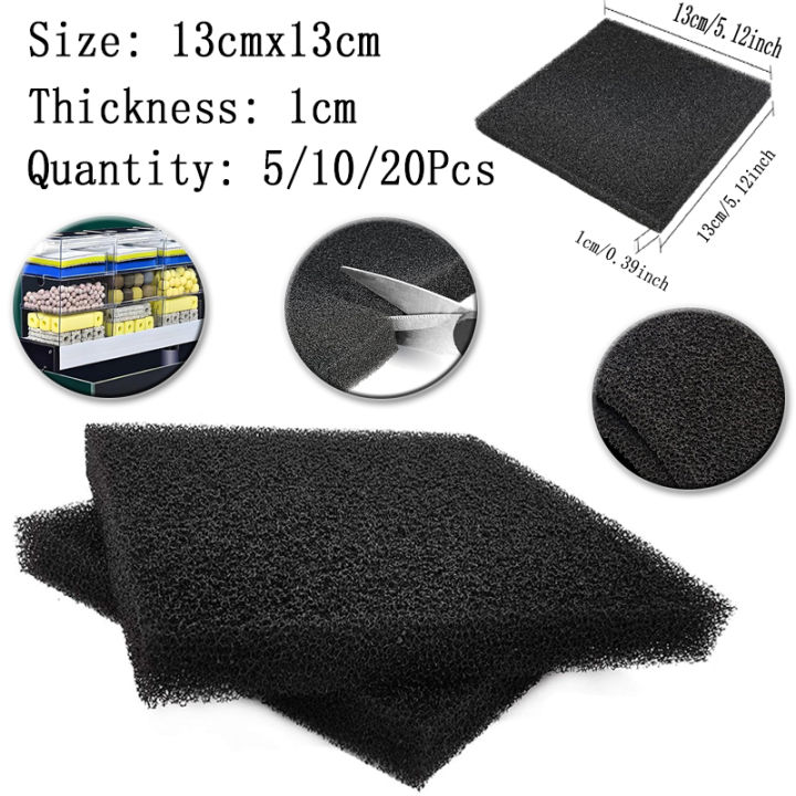 5-20 pcs Activated Carbon Filter Sponge 13x13x1cm High Density for 493 ...