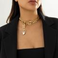 Exaggerated Big Heavy Metal Belt Choker Necklace for Women Punk Thick Chunky Clavicle Chains Grunge Neck Jewelry Steampunk Men. 