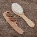 2pcs/Set Baby Hair Brush And Comb Set for Newborn Wood Comb For Hair Massage Bath Shower Mini Baby Brush Kids Pocket HairBrush. 