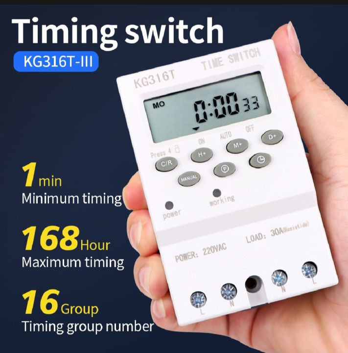 Automaticinterval Timer Switch KG316T Digital Timer Automatic Programmable Time Switch 7 Days Weekly ...