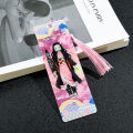 1Pcs Anime Demon Slayer Bookmarks Cartoon Fans Collection, Tassel Bookmarks Bookmarks Fans Reading Marker Book Accessories. 