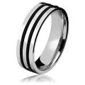 Silver And Black Stylish Finger Ring For Boys. 